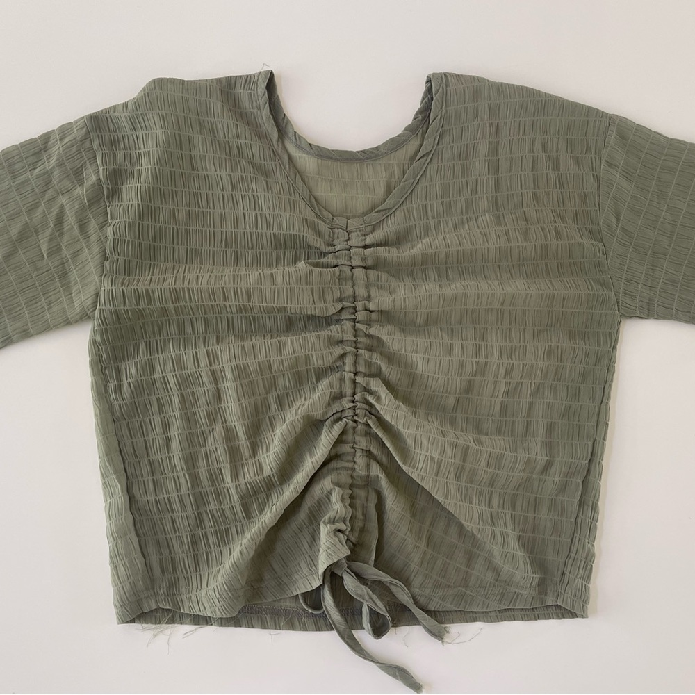 Flowy sage green crop top
